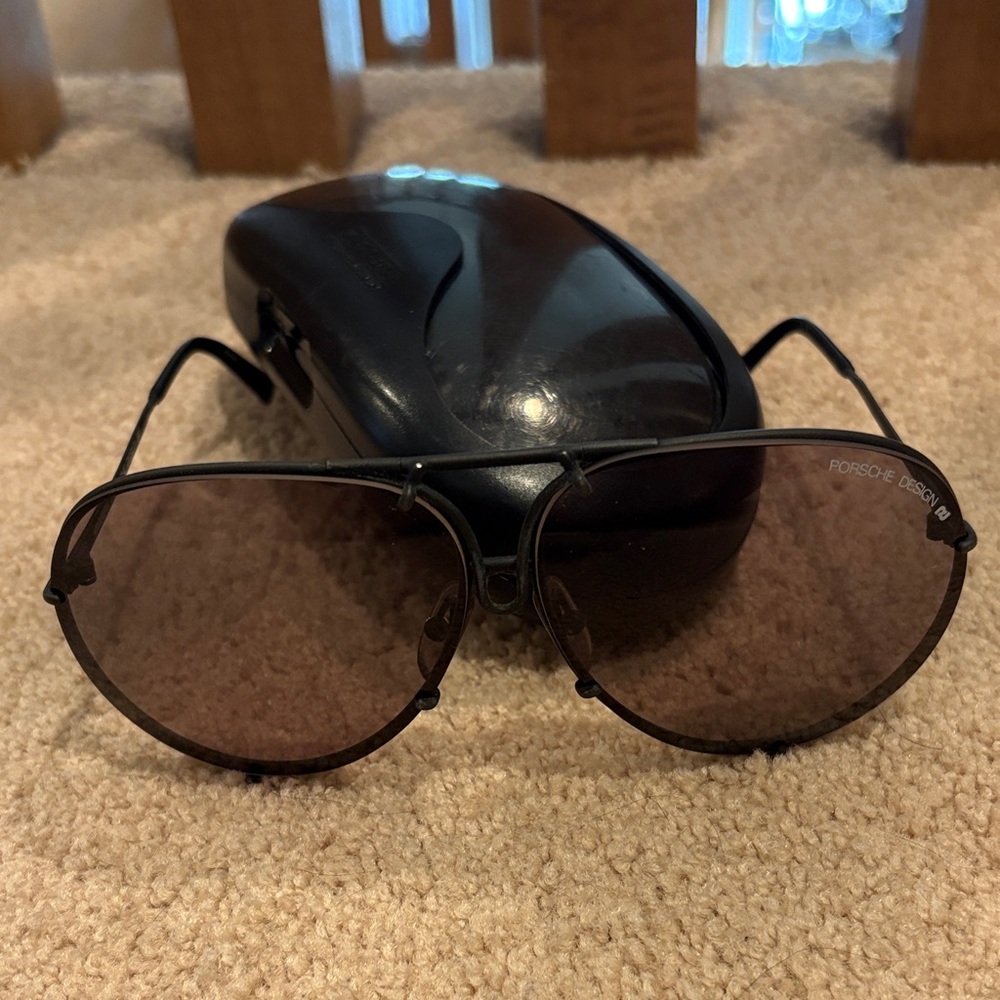 Porsche Design by Carrera Black Aviator Sunglasses Vintage